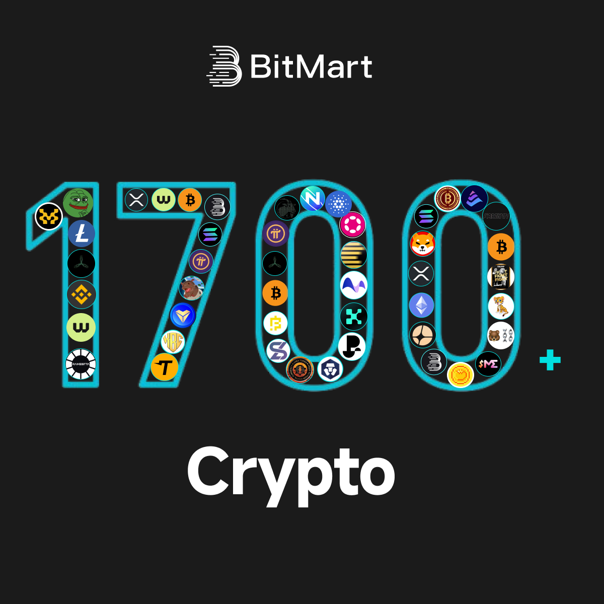 BitMartExchange's tweet image. One app. 1700+ cryptos. Infinite possibilities.