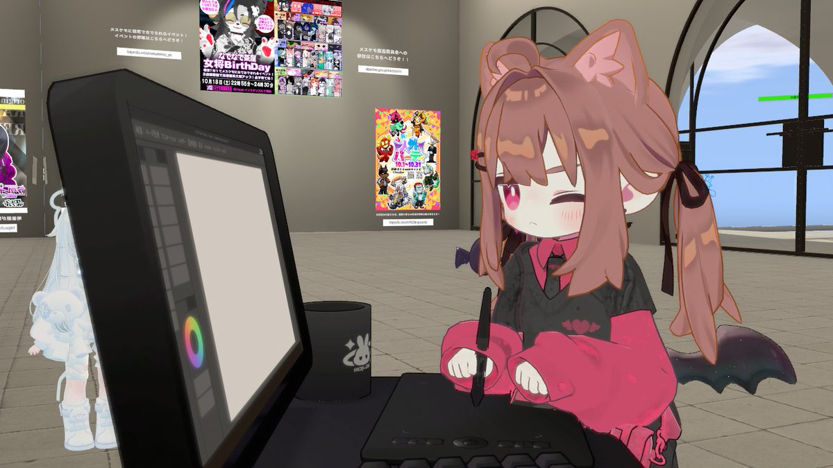 garuusa's tweet image. 欲しかった「シックな作業デスク」
フレのゆずきんtvからギフトしてもらいました！

ペンタブで作業している姿がめちゃかわいい✨
ありがとう!!!!!!!大切にします!!

#molLab