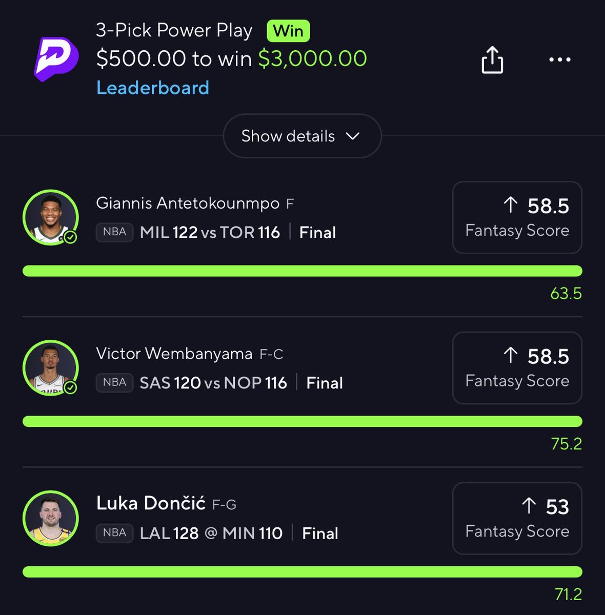 PotdPrizepicks's tweet photo. I will always be transparent on the wins &amp; losses
I’m not like some other cappers who only show the green &amp; hide the chalk 

Posted 4 slips today for free &amp; cashed you guys 6x✅2x✅

The other 2 slips went 1/2✅
1st- AD 3 missing FT 
2nd- A 23 point blowout

💚 for a 25x NBA https://t.co/PvrASM0hV2