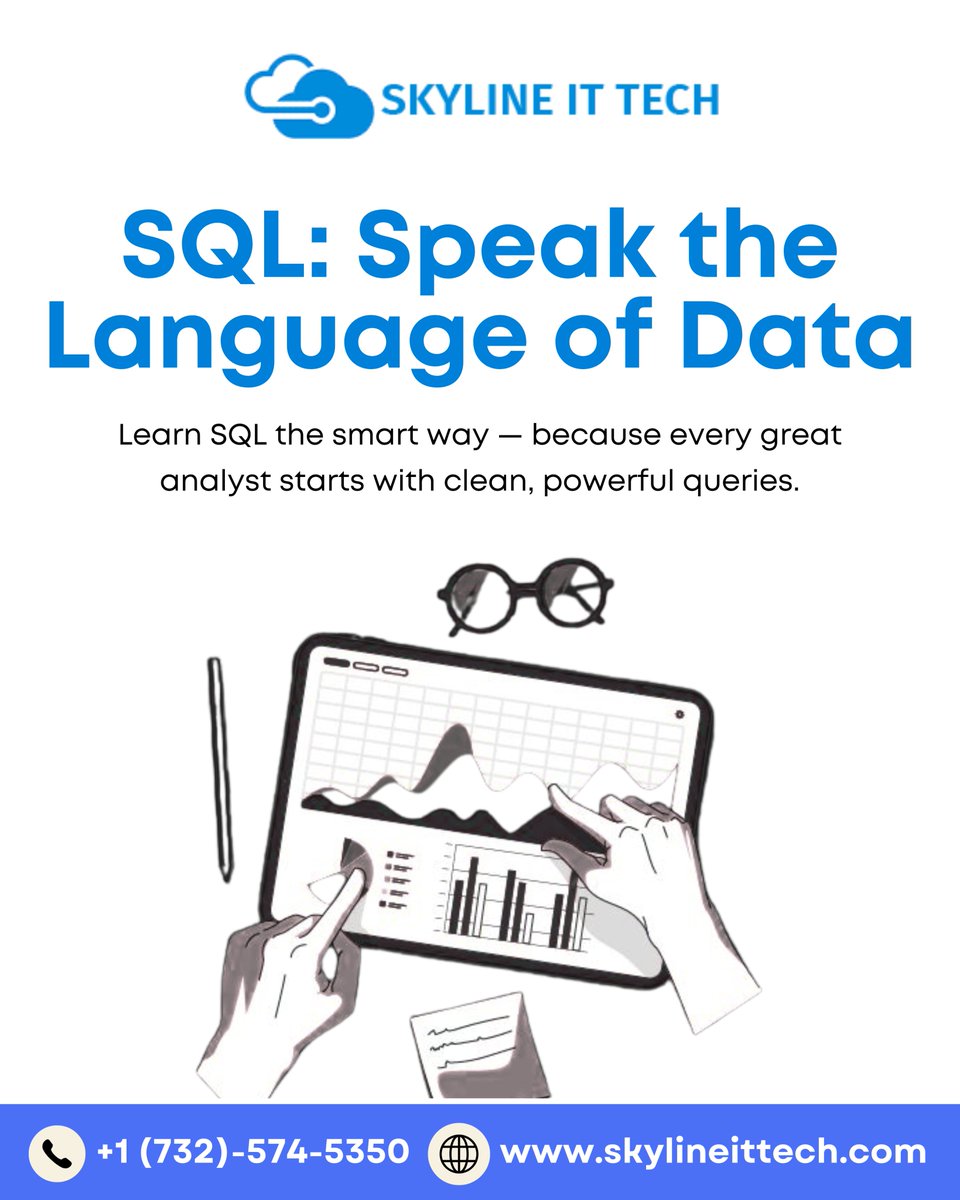 skylineittech's tweet image. Speak the language of data. 💻
Learn SQL the smart way with Skyline IT Tech — because great analysts start with great queries.
#SQL #DataAnalytics #SkylineITTech #LearnSQL #TechTraining