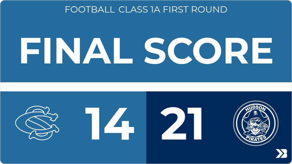 CS_Panthers's tweet image. Football (Varsity) Score Posted - Class 1A First Round - Central Springs Panthers lose to Hudson Pirates 21-14. gobound.com/ia/ihsaa/footb…
