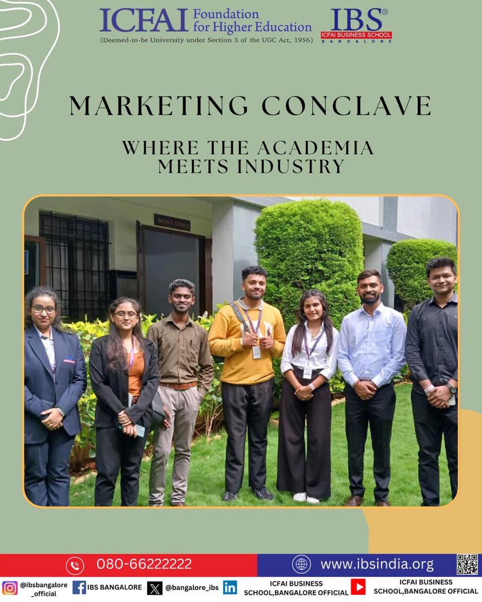 bangalore_ibs's tweet photo. A day full of insights! Our IBS Bangalore students attended Marketing Conclave 2025, diving into discussions on AI in Marketing and Modern Marketing in the Digital Age with experts from Cisco, TCS, IBM and more at XIME Bangalore! 

#Marketing #AI #IBSnangalore #ICFAI #IFHE #MBA https://t.co/4CUDvnprfX