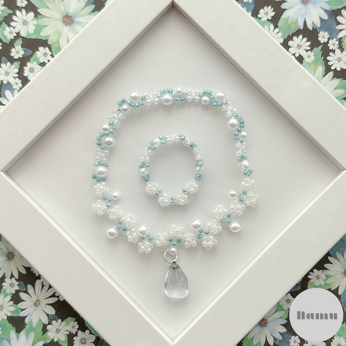 n_a_m_u_76's tweet image. Gypsophila🌼🫧

white🤍×green💚

#Namu #handmade #beads #seaglass #Gypsophila #かすみそう