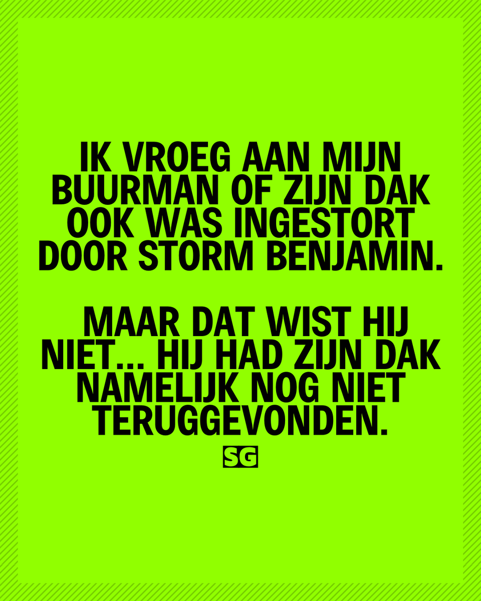 Slechte_grappen's tweet photo. Storm Benjamin heeft meer daken weggeblazen dan slechte dates 🌪️😂
#humor #stormbenjamin #weer #meme #grap #SGXL #relatable #funny #nederland #lachen https://t.co/n6YQOR2Yth