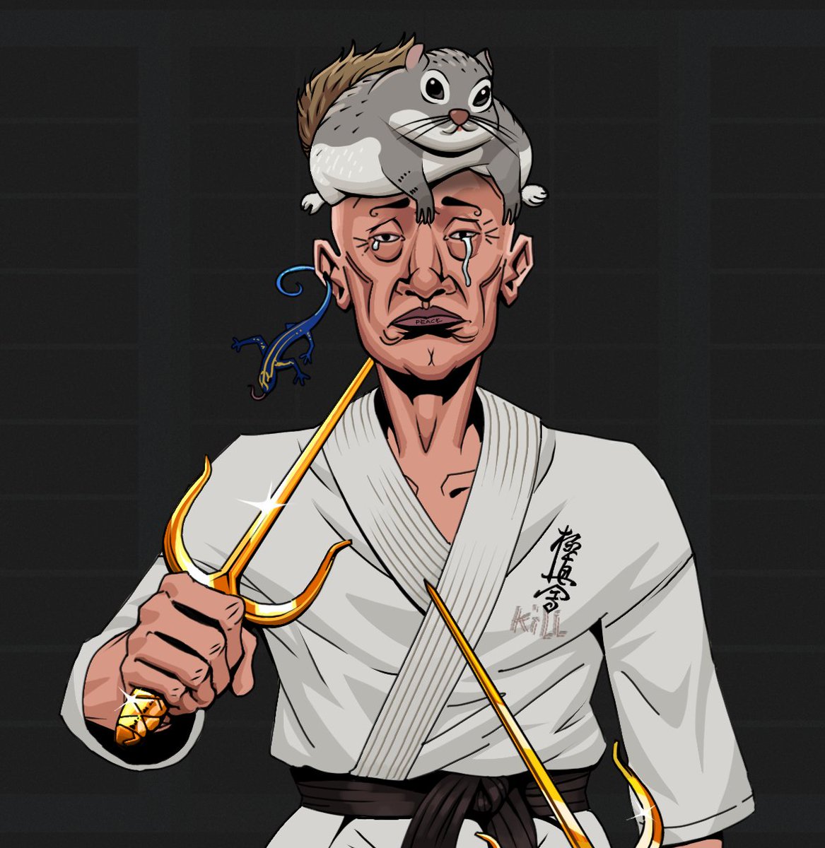 ☮️ Teary Goro is a very interesting character that "shares" a message...if you don't CRY you can't find PEACE and you can't find PEACE if you don't CRY ☮️

🎲 at the same time Goro character has a DEGEN tattoo on the lips vs Teary Goro that has PEACE tattoo on the lips...DD has a