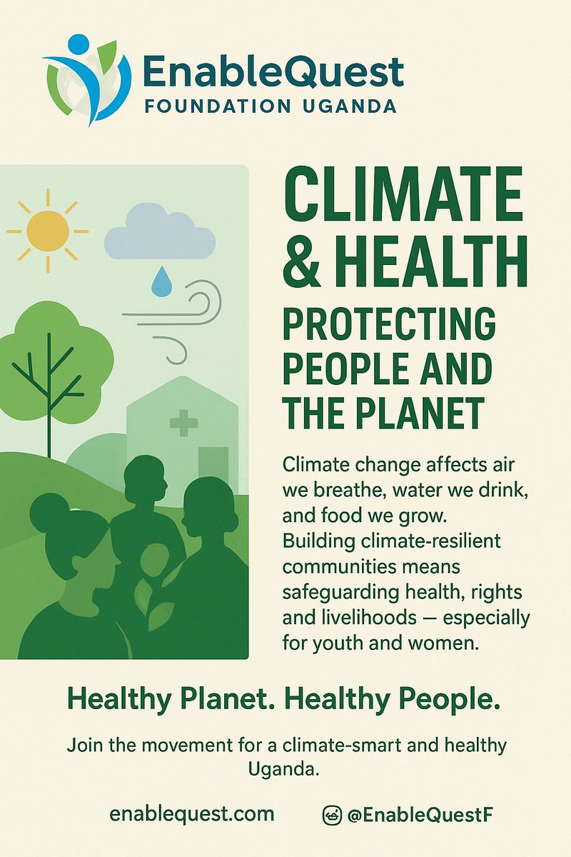 EnableQuestF's tweet photo. Climate change affects more than our environment — it impacts our health, rights, and livelihoods. 🌍
Together, let’s build climate-resilient communities that protect both people and the planet.
#ClimateJustice #HealthAndEnvironment #EnableQuest https://t.co/6vuHwbW18g