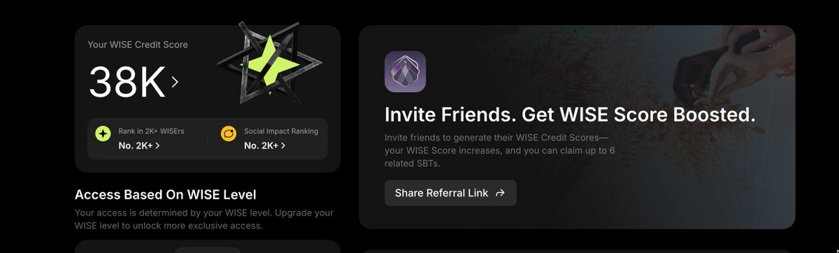 theeveloper's tweet image. Scale smarter with @realtbook — Action-based rewards, automated settlements, and smart payouts. Here's my code: RVP8YX.
Follow @realtbook .
claim your WISE SCORE and watch ur rewards grow.
gm CT :^)