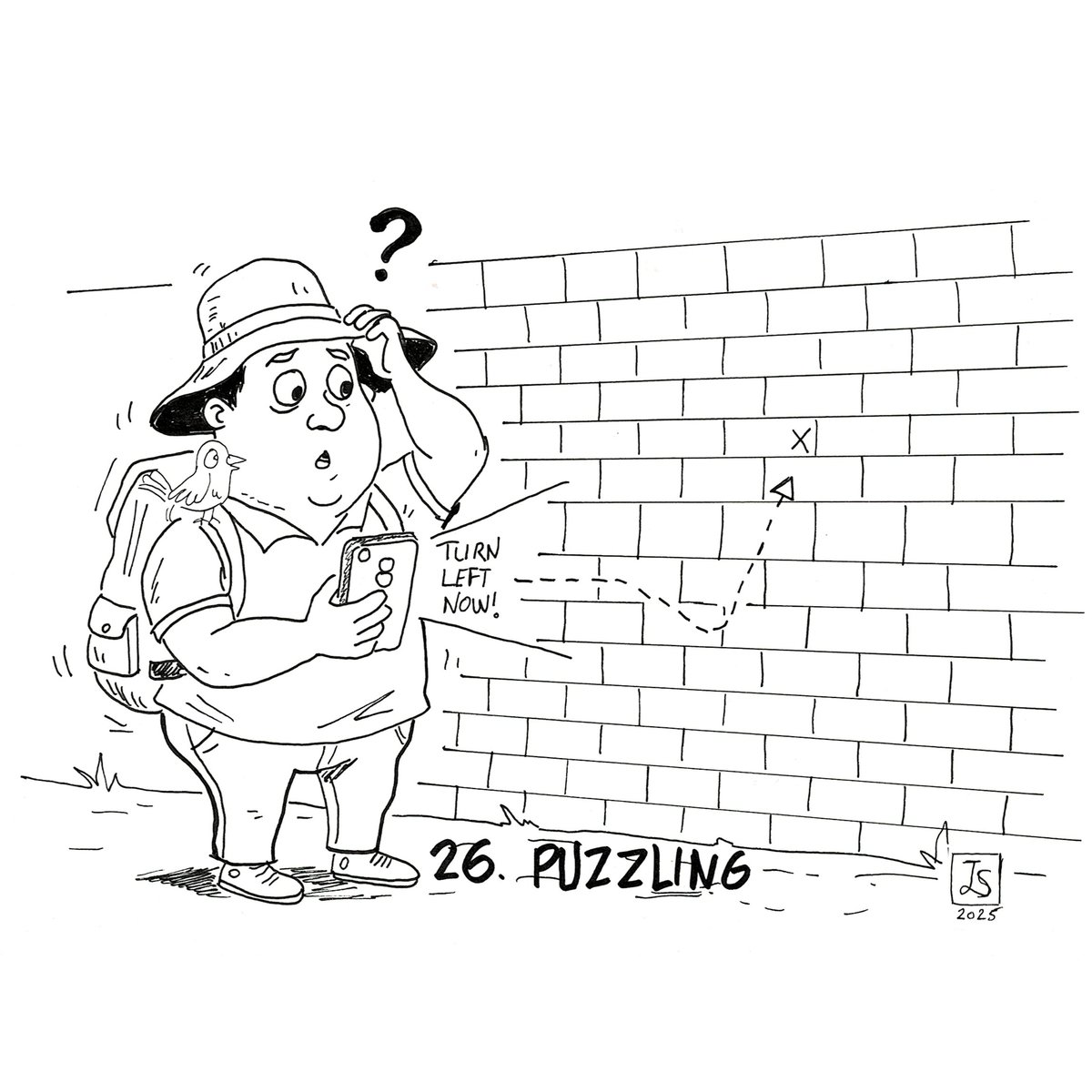 sjeje42's tweet photo. Inktober 2025
26 Puzzling
When GPS takes you in circles... straight into a wall
#inktober2025 #Puzzling  #GPSFail #LostAgain #draw https://t.co/jXyFA4Bf9M