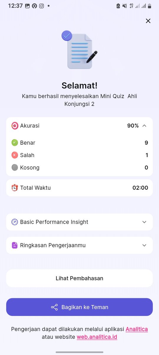 first time ak mencoba analitica....sangat suka tampilan apknya dan pembahasan soal e yang ez pz mudah dimengertii josjis sekalih