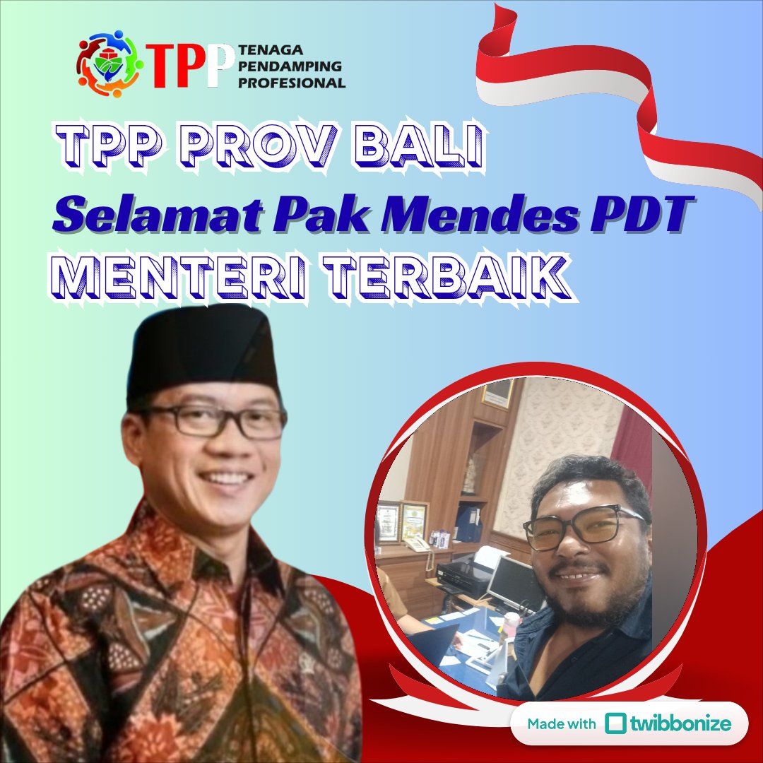 Lembaga survei Prolog menempatkan Bpk.Yandri Susanto,selaku menteri desa,PDT pada  posisi menteri terbaik ke 3 dengan nilai 78,6% kepuasan publik atas kinerjanya.
"Selamat Pak Menteri Desa,PDT
*#MenteriTerbaik*
*#YandriSusantoTerbaik*
*#TPPProvBali*
*#TPPKabBadung