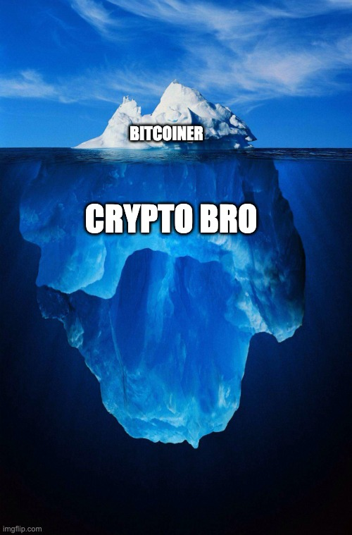 ผมว่าการที่เรียก Bitcoiner เป็น Crypto Bro ถือเป็นการให้เกียรติมาก 
✅การจะเป็น Crypto Bro ได้นั้นไม่ง่าย

💎 Bitcoiner คือรู้เรื่อง
-เข้าใจเงินเฟ้อ 
-เข้าใจ Austrian Economics
-เข้าใจ Proof of Work
-เข้าใจ Ligthening Network
-เข้าใจ Cryptography Hashed Function
-เข้าใจว่า