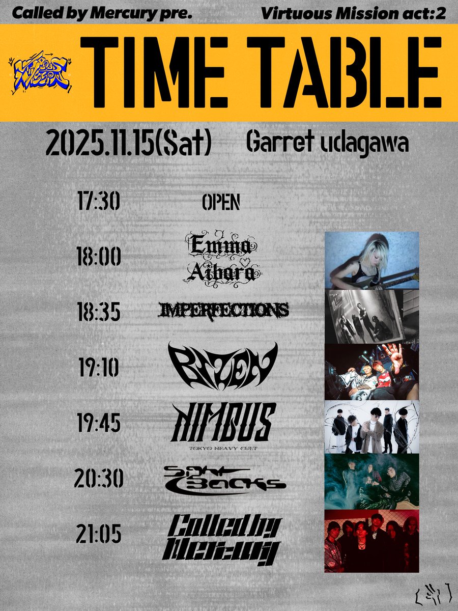 CalledbyMercury's tweet photo. 🎉自主企画チケット発売中🎉

Called by Mercury pre.
🔫Virtuous Mission Act:2🔫

📅11/15(Sat)
📍渋谷GARRET udagawa
Open 17:30 / Start 18:00

🎫ADV ¥3,000 / DOOR ¥3,500 +1D
🔗https://t.co/VAzyD6XG8w

🕺Rave with us.💃 https://t.co/zbK6pW6xek