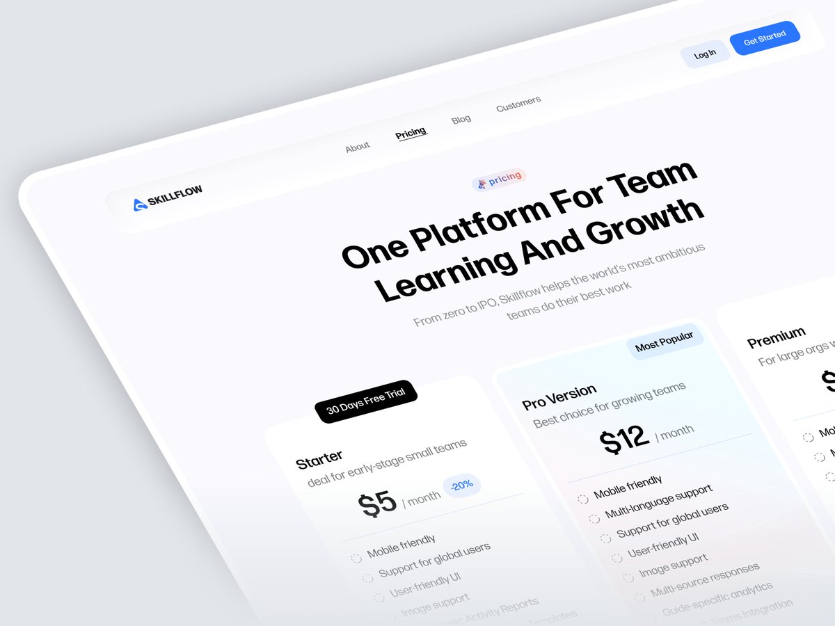 azmiramiss2's tweet image. AI Landing Page - pricing

#pricing #pricing_table #pricing_page #pricing_cards #minimal #modern #software #interfacee #webdesign #website #saas #software_website_design #ai_tool_ui #modern_saas_design #ai_website_design #web_design