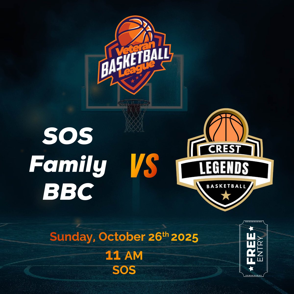 Rwanda_Vbl's tweet photo. 🏀 Sunday – Oct 26, 2025

Sunday Hoops are ON! 🏀
📍 SOS BBC vs Crest Legends – 11:00 @ SOS Court
📍 Green Stars vs Gikondo Lions – 11:00 @ Gahanga Court
💪 Come out, cheer loud &amp; enjoy top-level veteran basketball!
#VeteransBasketballLeague #VBL2025 #RwandaSports https://t.co/WWRfE3JoqP