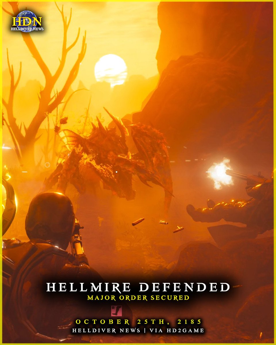 Hellmire has been secured thanks to the democratic donations made to the DSS. 

With the Eagle Storm active, Terminid progress was halted, allowing the Helldivers to secure Hellmire. 

#helldivers2