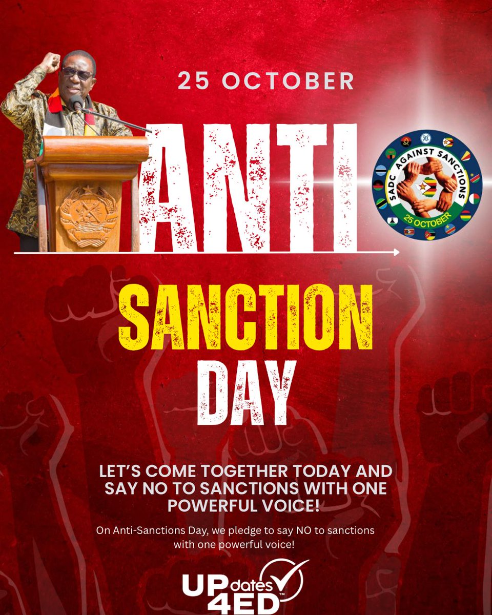 sekuruNehandah's tweet image. ✊🏾 Let’s come together today and say NO to sanctions with one powerful voice!United we stand for progress, peace, and prosperity. 🇿🇼💪🏾

#ZimSanctionsMustFall #Resolution1 #ED2030