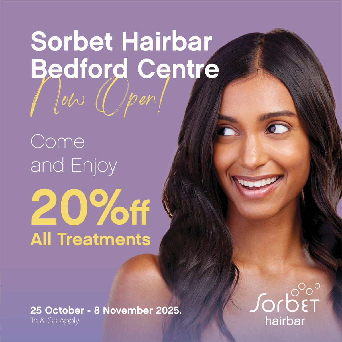 💇‍♀️ Hello Bedford Beauties! ✨
The brand-new <a href="/SorbetGroup/">Sorbet Group</a> Hairbar Bedford Centre is officially open — and they’re ready to welcome you to their gorgeous new home! 💖

It’s time to get that fresh new hairdo - pop in, sit back, and let the stylists work their magic. ✂️✨

💅 Enjoy