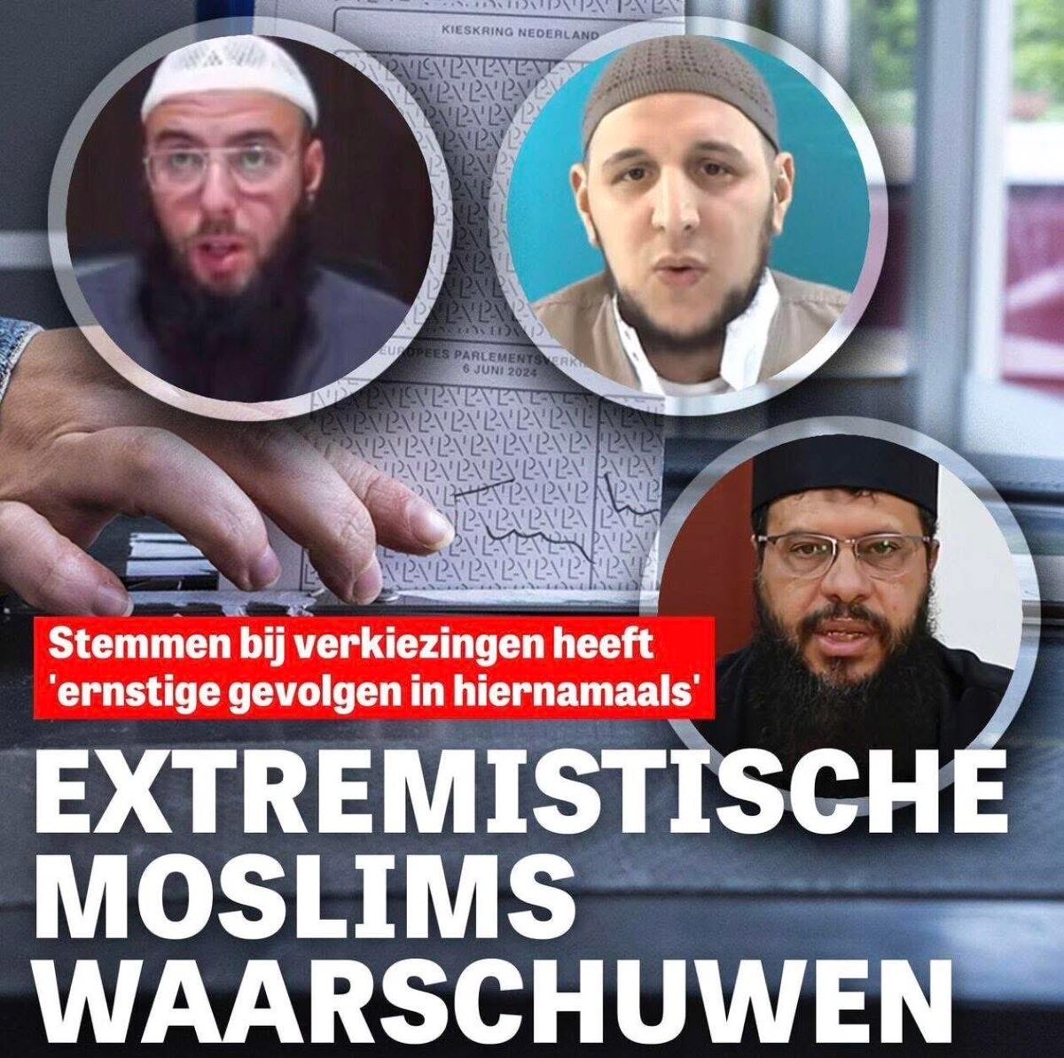 Stemmen is bij extremistische moslim verboden,doen ze dat toch dan eren ze een ander dan Allah en komen ze in de hel..inplaats van 72 maagden in de hemel krijgen ze een ballennijper in de hel.
