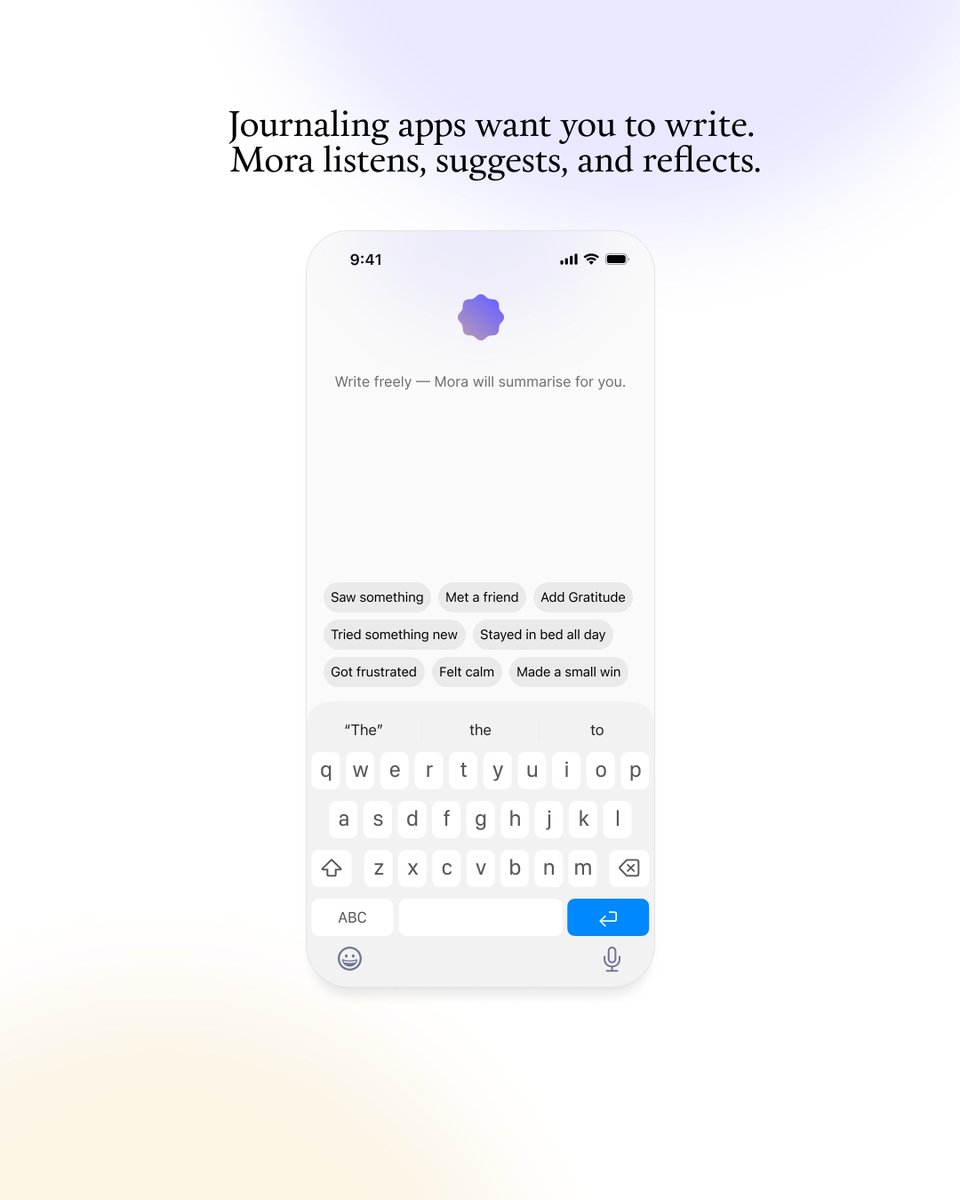 ratchet__tweets's tweet image. Had this idea for an AI journal that understands how you feel.
So I opened Figma and built Mora in 4 hours.
It understands, suggests, and reflects.
Here’s how it looks 👇
#UIDesign #ProductDesign #Figma #AIUX