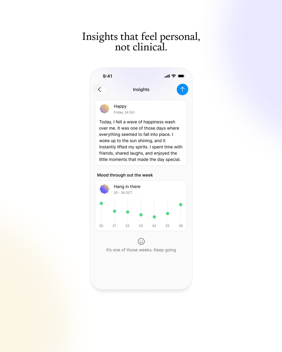 ratchet__tweets's tweet image. Had this idea for an AI journal that understands how you feel.
So I opened Figma and built Mora in 4 hours.
It understands, suggests, and reflects.
Here’s how it looks 👇
#UIDesign #ProductDesign #Figma #AIUX