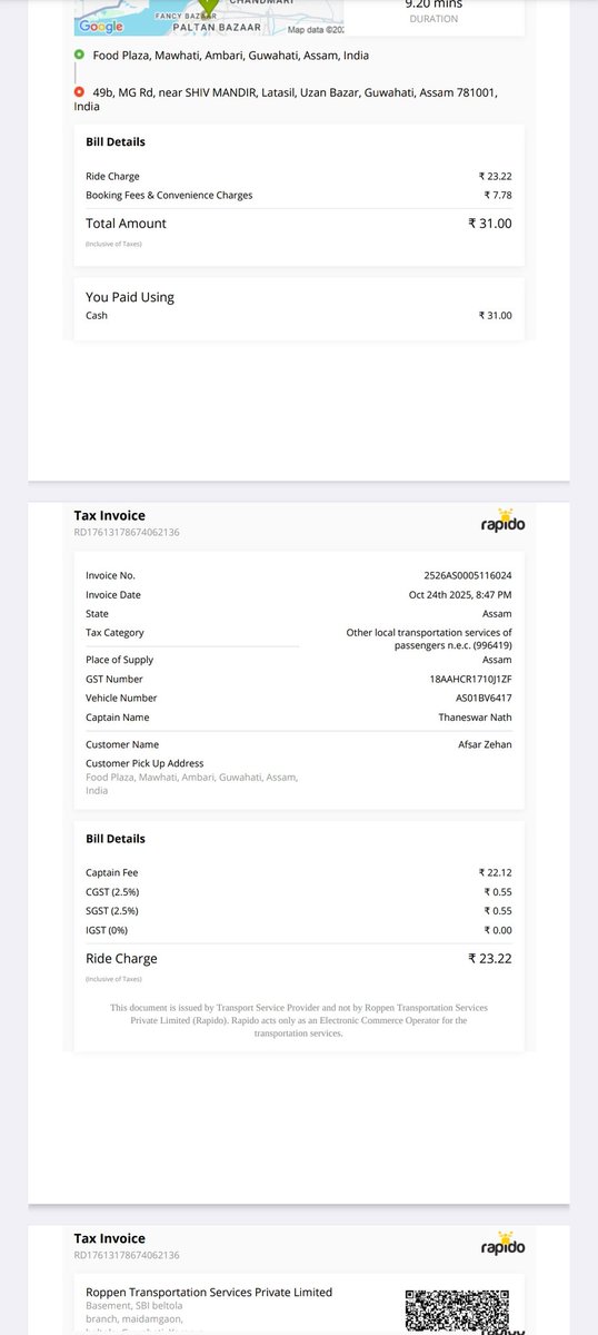 AfsarZehan10's tweet image. Main Rapido kabhi book nahi karta, fir bhi mere paas invoice bill aata hai! Ye kya system hai @rapidobikeapp ? 😡 #Rapido #PrivacyIssue