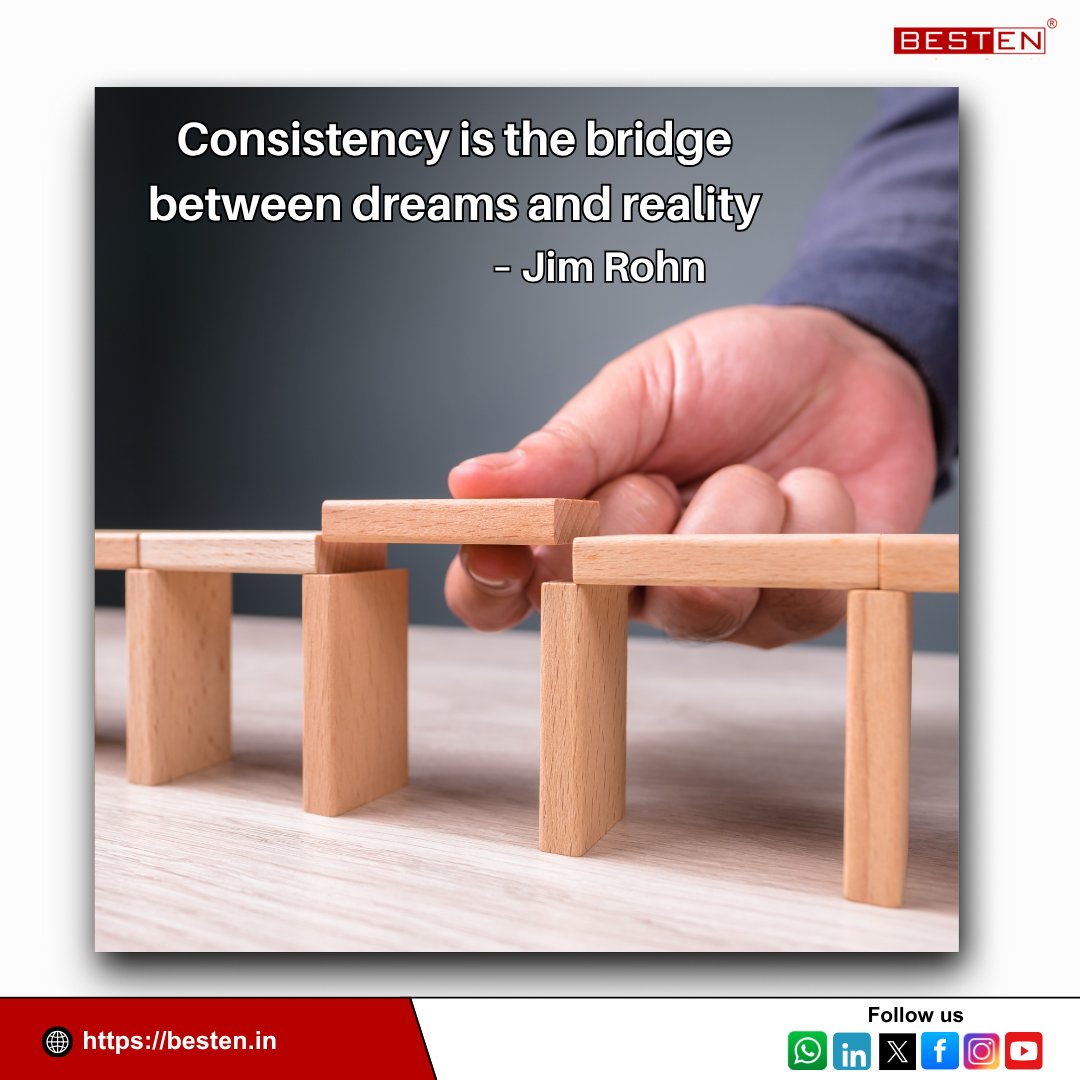 BestenIndia's tweet photo. Consistency is the bridge between dreams and reality.
Visit our site: https://t.co/i2EoXELX8L
#InspirationDaily #SuccessJourney #StayFocused #Bestenindia https://t.co/POUhZ702a5