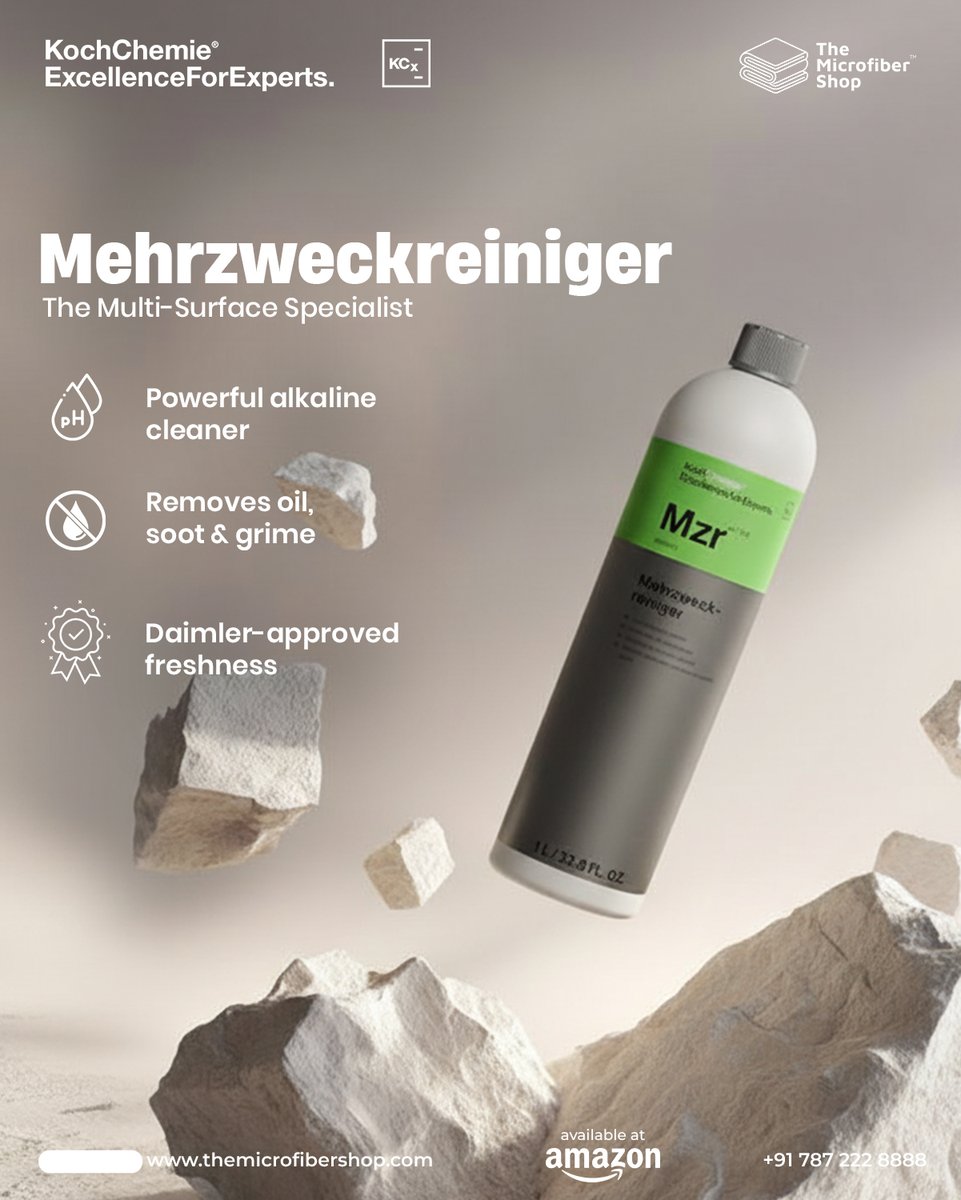 microfiber_shop's tweet image. Stubborn dirt, grease &amp;amp; stains ruining your car’s interior?
Meet Koch Chemie Mehrzweckreiniger (MZR) —
One cleaner. Endless possibilities.

#KochChemie #MZR #CarDetailingIndia #CarCareIndia #AutoDetailing #TheMicrofiberShop