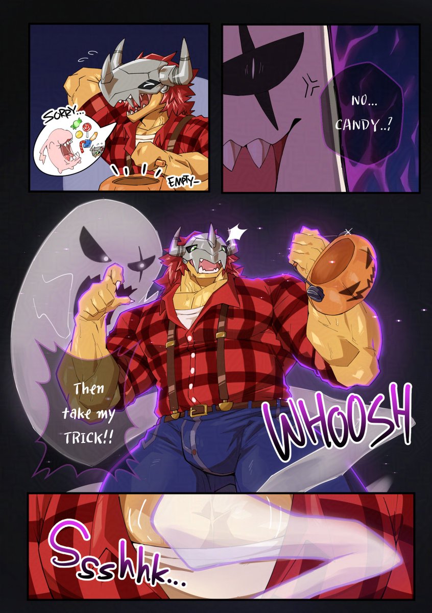 Meta_NONE's tweet photo. Happy halloween!
Bakemon is wondering around the city to collect candy!
but sadly, wargreymon doesn't have any candy left anymore...
No treats, there will be TRICK!
7 pages of muscle growth and possession of wargreymon is now available!
check 🔗 in my bio! https://t.co/jG0FpLTyCD