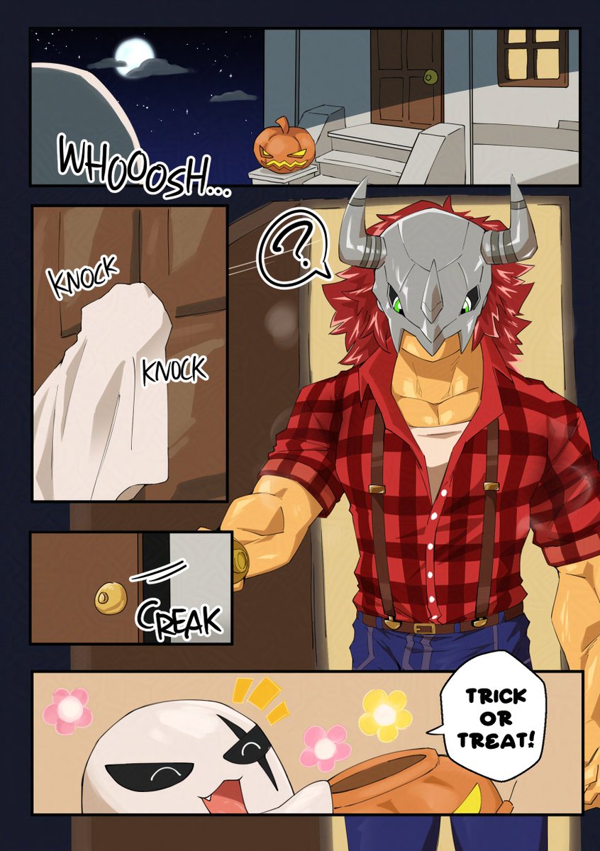Meta_NONE's tweet photo. Happy halloween!
Bakemon is wondering around the city to collect candy!
but sadly, wargreymon doesn't have any candy left anymore...
No treats, there will be TRICK!
7 pages of muscle growth and possession of wargreymon is now available!
check 🔗 in my bio! https://t.co/jG0FpLTyCD