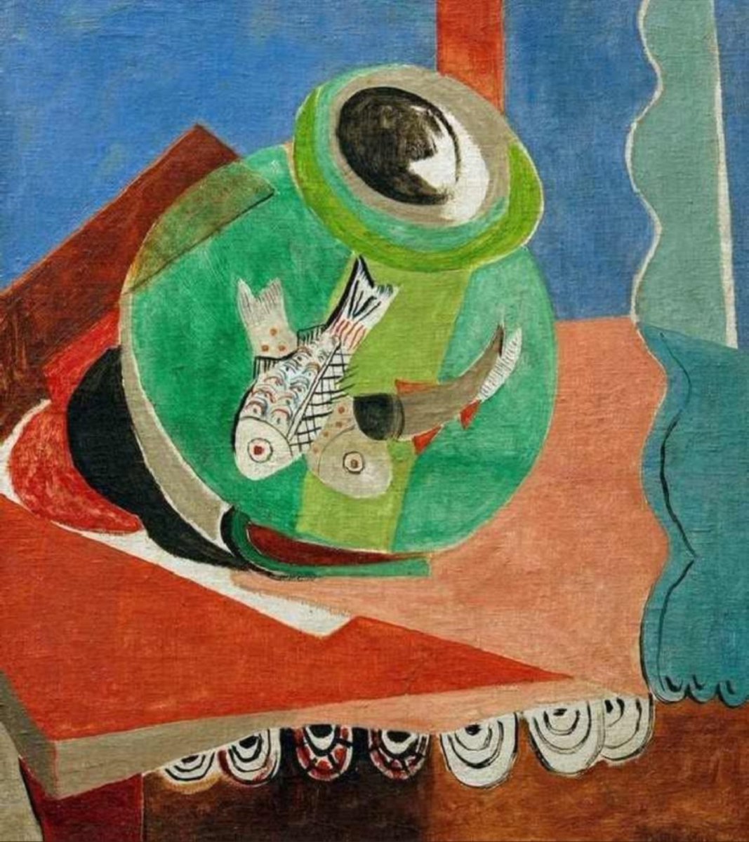 🎨©️ Oskar Moll.
Fish in a Green Glass. c. 1932.