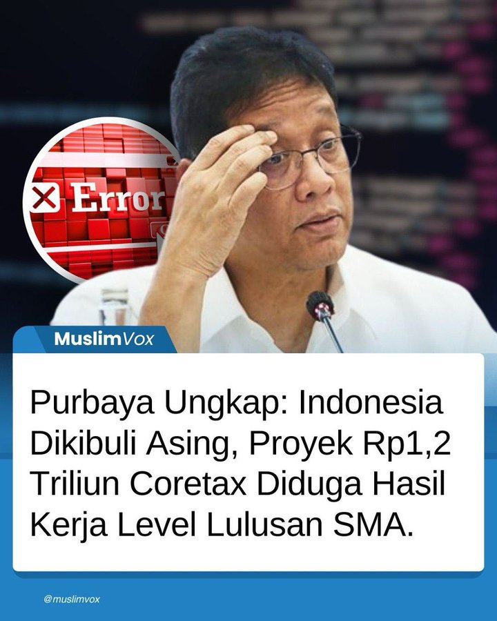 The image features a middle-aged Asian man in a white shirt and glasses, appearing concerned with his hand on his forehead, speaking into a microphone; overlaid with red circular icons showing 'X Error' symbols and brick-like red blocks suggesting system failure; a blue-tinted text box at the bottom repeats the headline in white text on a semi-transparent background; dark overall backdrop with the man positioned to the right.