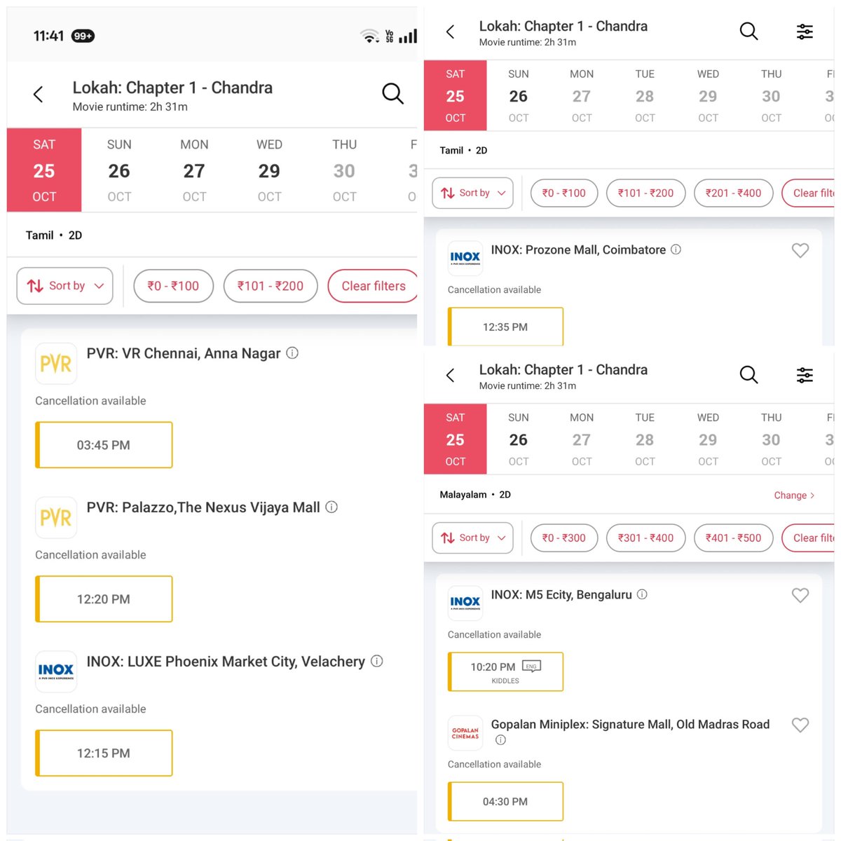 #Lokah Day 59

Chennai, Coimbatore and Bangalore booking 🔥🔥