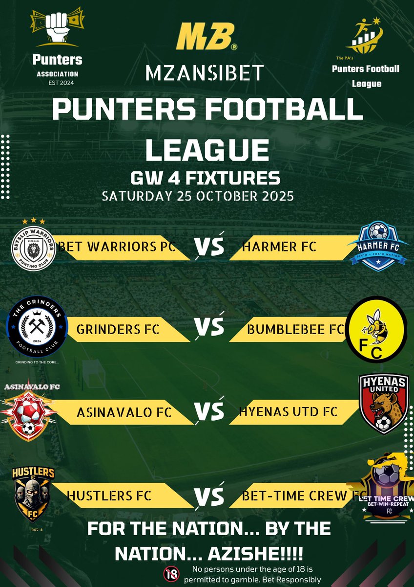FcBumblebee's tweet photo. It's Game Day

Grinders v Bumblebee 

🕰Kick off 15h00🕰

🍏18 odds🍏

Straight WINS ONLY

#PFL
 Mzansi booking code 91QMSXBG https://t.co/30qZR3yzsf