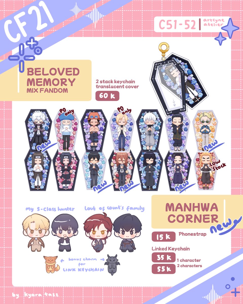 [💖 &amp;💫highly appreciated] 
#CF21 LAST MINUTE PO (1/4)

🔗 bit.ly/CF21PreOrder
📅25-31th October (12pm)
📦Windbreaker, Kaiju No 8, Manhwa, and more +

*Last PO news on thread 

#comifuro21 #WINDBREAKER #NARUTO #KaijuNo8 #chainsawman #DemonSlayer #JujutsuKaisen #cf21catalogue