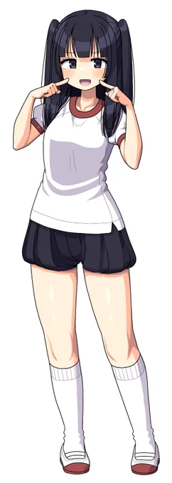 ちょうちんブルマさん プリーツがあるタイプ 上下・靴下・髪型などは意図してバラバラな時代で組み合わせています