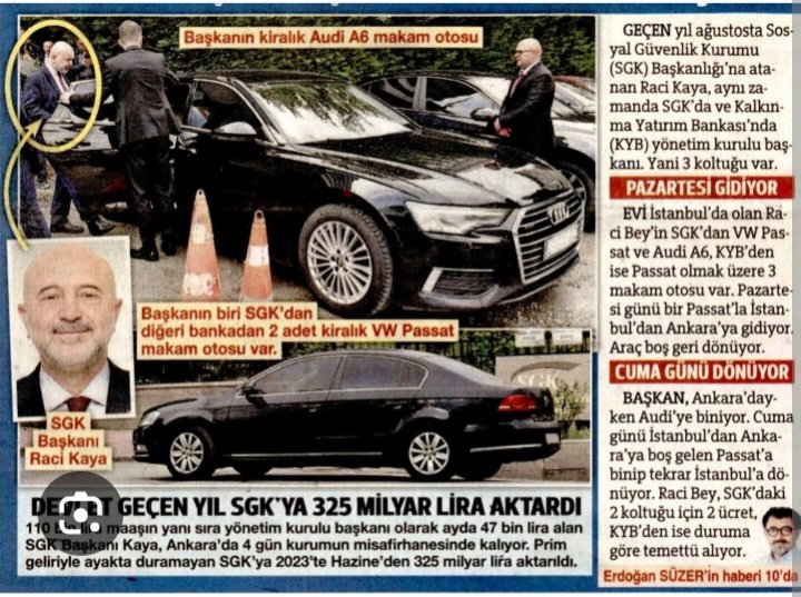 Emekliler çok yaşıyor, eskiden 55 yaşında ölüyorlardı, şimdi ortalama 78 yaşına kadar aylık alıyorlar diye şikayet eden bu basit, çapsız zat SSK Başkanı...

3 tane de makam otosu var...