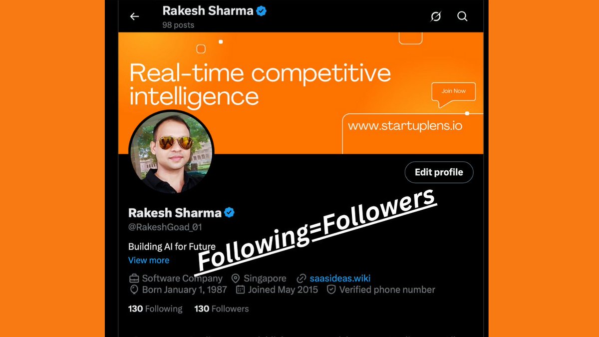 RakeshGoad_01's tweet image. Means 100% Follow back 😎