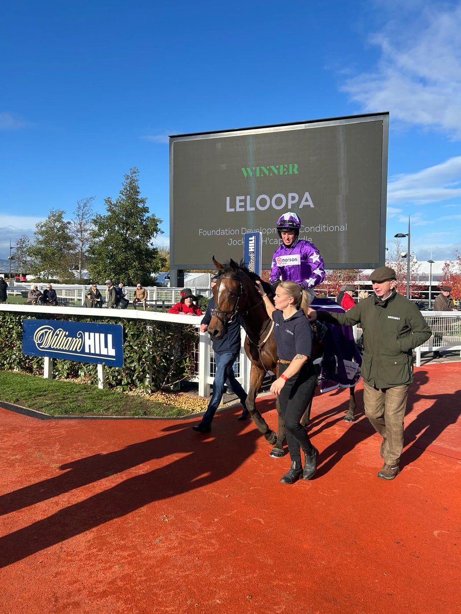 PaddyBrennan81's tweet photo. Our first ever syndicate horse, the very little but very mighty LELOOPA is our first ever @CheltenhamRaces WINNER 🏆👏🏻 

What a journey she has taken us on, so proud of our trailblazer for the Paddy Brennan Racing Syndicate 💜

@FOBRacing 
@tombroughton3 https://t.co/cmJR8Yx0hX