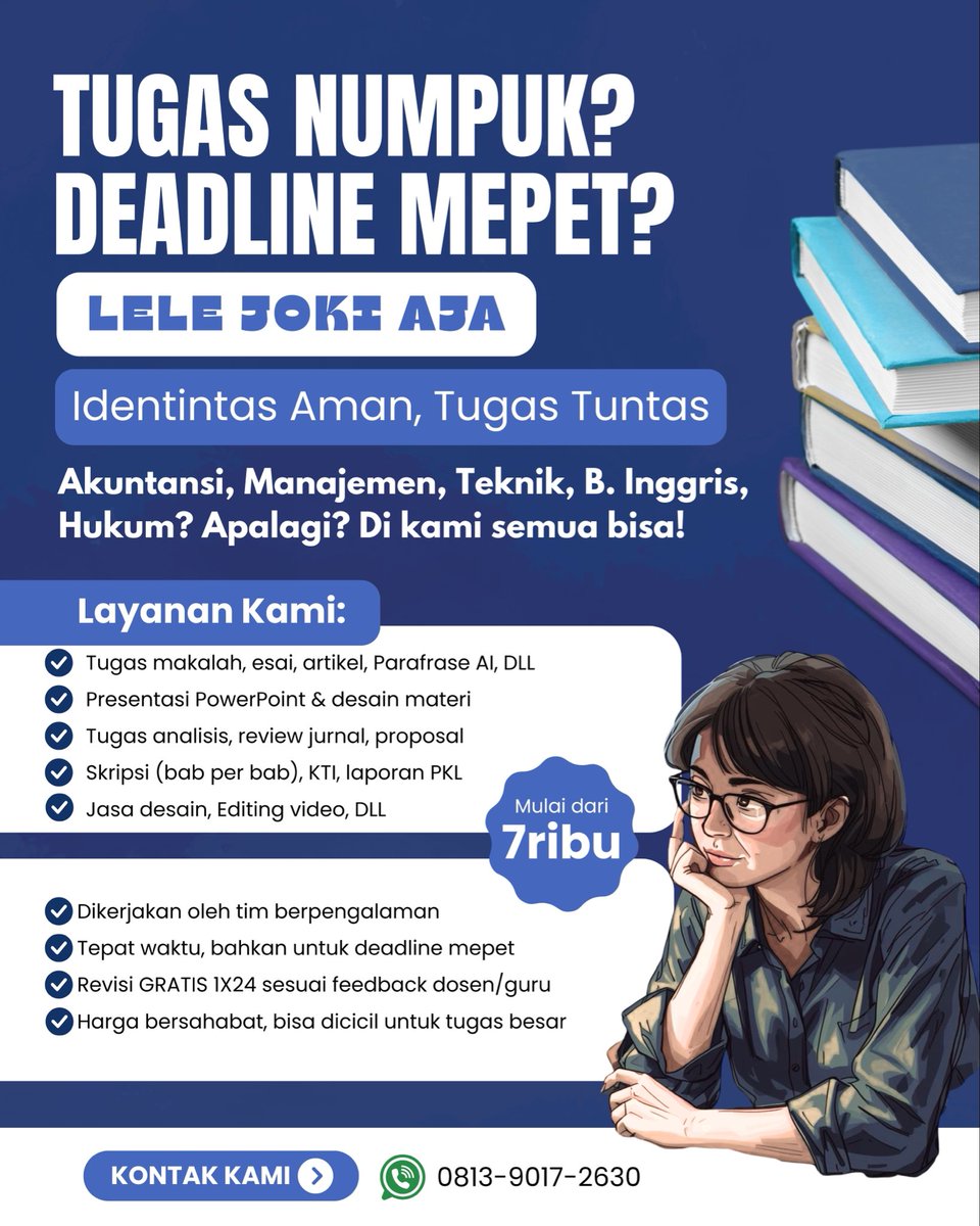 Lele || Open joki tugas,design,jurnal,parafrase ai tweet media