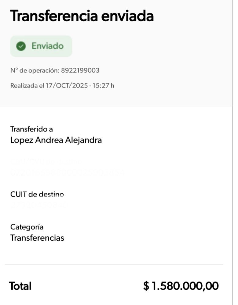 RecibimientoCJA's tweet photo. 💸 Monto transferido:
•Andrea López: $1.580.000
•Carlos Chaparr: $173.400

Gracias a todos los que colaboraron y fueron parte del Santo Recibimiento 💙🤍🤎 https://t.co/I5MpgZAviK