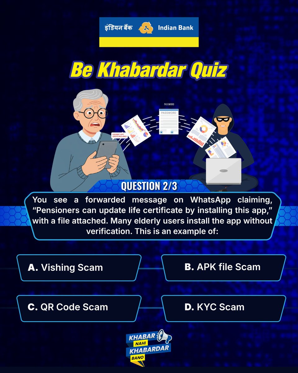 Forwarded messages aren’t always friendly. A WhatsApp link claiming to help pensioners might be more of a trap than a tool.Can you identify the threat? Comments your answers below and don’t forget to share with elders!

Check out our Khabar Nahi Khabardar Bano film series -