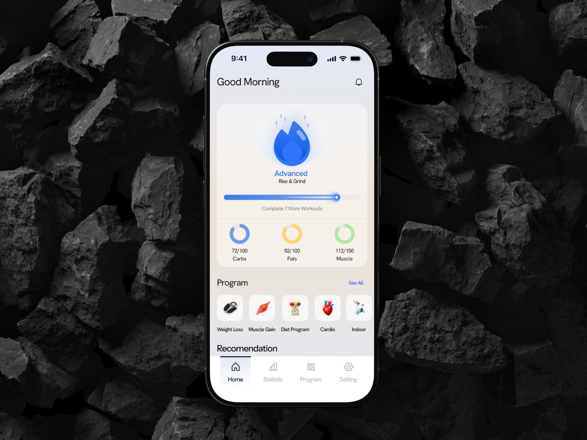 Dhruvgajera2811's tweet image. Advanced Fitness Tracking App UI Design
Just completed this sleek fitness app design! Features include real-time health metrics, macro tracking, workout programs, and detailed activity analytics.
#UIDesign #UXDesign #FitnessApp #AppDesign #MobileUI #HealthTech #ProductDesign