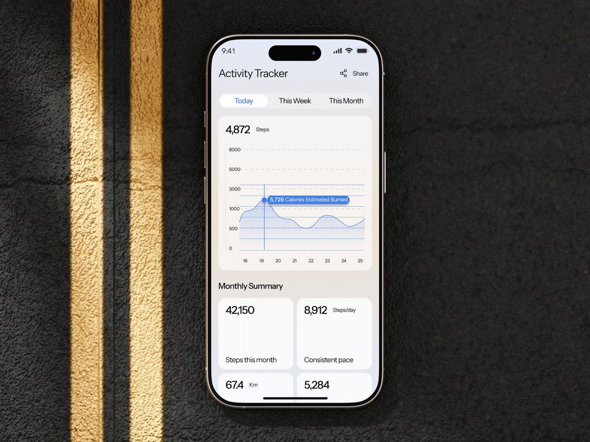 Dhruvgajera2811's tweet image. Advanced Fitness Tracking App UI Design
Just completed this sleek fitness app design! Features include real-time health metrics, macro tracking, workout programs, and detailed activity analytics.
#UIDesign #UXDesign #FitnessApp #AppDesign #MobileUI #HealthTech #ProductDesign