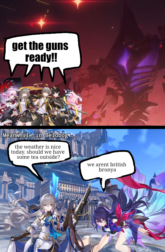 the concept of belobog living their best lives compared to whatever is happening to us