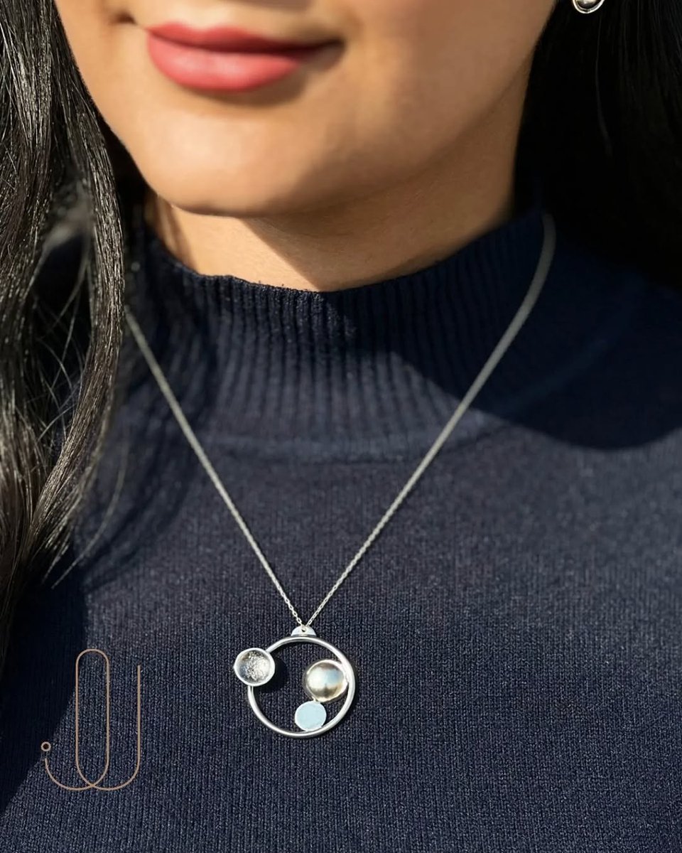 NoujNooj's tweet photo. **“Manzoomeh” from the Dot collection
Inspired by a painting of Wassily Kandinsky
Sterling silver 925
Unique edition

#noujstudio 
#dotcollection
 #handmadesilver
 #silverjewelry
 #uniquejewelry 
#kandinskyinspired https://t.co/ee7nVN5r0F