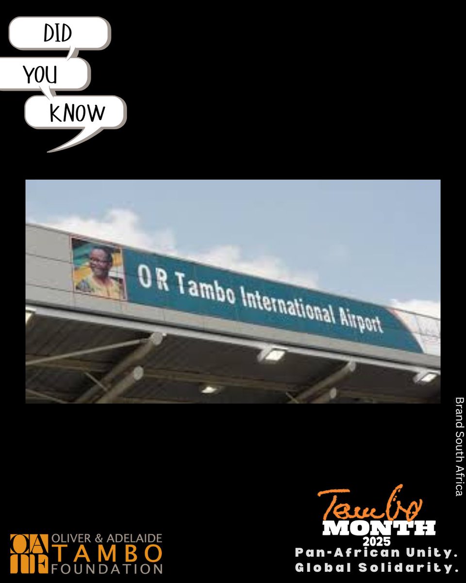 #DidYouKnow that Johannesburg International Airport was renamed O.R. Tambo International Airport on 27 October 2006?

At the renaming ceremony, <a href="/NelsonMandela/">NelsonMandela</a> said: “In 1990 Oliver returned to South Africa. It was wonderful to have him near. In 2006 we bring him near again. And