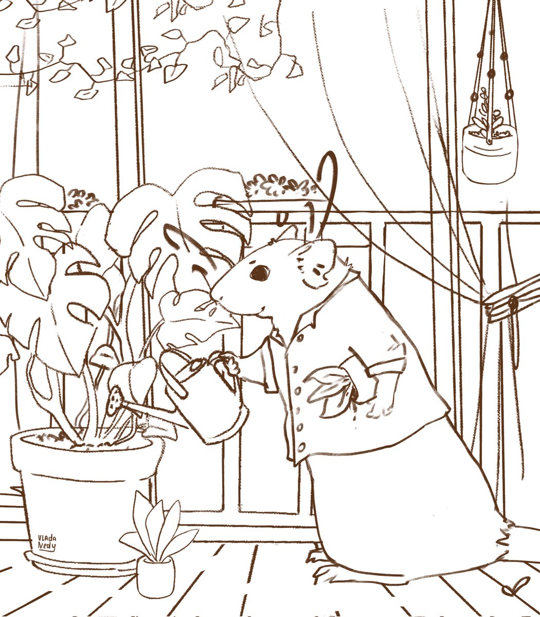 VladaNedy_Art's tweet photo. The last illustration for my rat calendar.

And of course — it has a story!!
Here you might guess why little sprouts always appear in the rat’s floor 🤭

#ratart #artist #calendar #etsystore https://t.co/oIoy0EP8hI