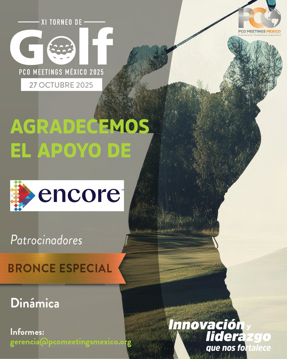 ⛳ Agradecemos a <a href="/EncoreMex/">Encore México</a>, patrocinadores Bronce Especial, quienes están listos para el mejor Torneo de Golf de la Industria de Reuniones.

¡Impulsando a la cadena de valor!

#InnovaciónYLiderazgoQueNosFortalece #PCOMM #TorneoDeGolfPCOMM #IndustriaDeReuniones