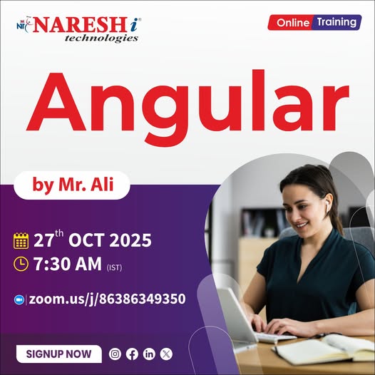 SaiThanai1114's tweet image. Master Angular and Build Dynamic Web Apps Like a Pro!

👉 Register Now: tinyurl.com/ueas55r8

📅 Starting: 27th October 2025 | 🕢 Time: 7:30 AM 

#AngularTraining #FrontendDevelopment #WebDevelopment #LearnAngular #AngularCourse #AngularFramework #AngularComponents #NareshIT
