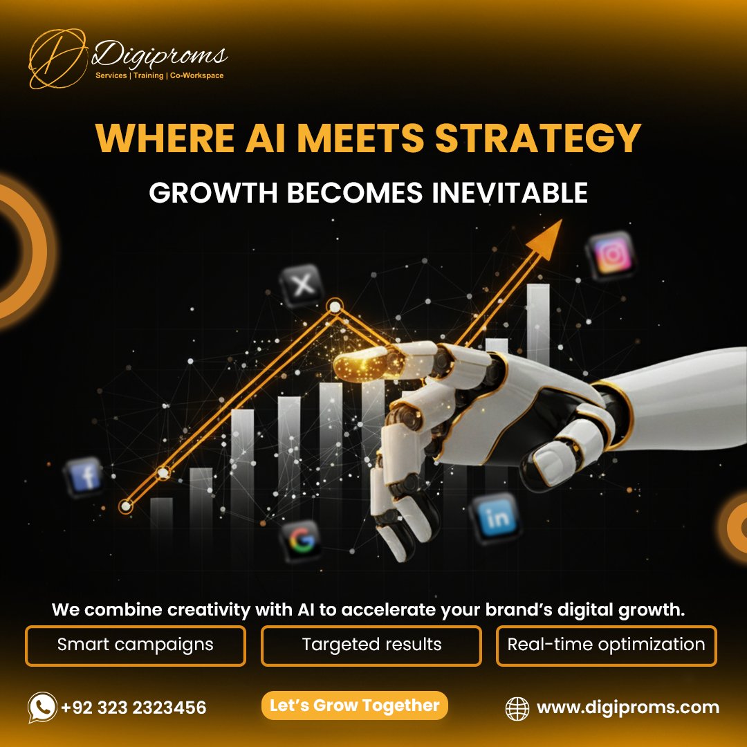digipromsagency's tweet image. The new era of digital marketing is here.
At #Digiproms, AI meets human creativity to craft smart, targeted, real-time campaigns.
AI executes the plan; the mind writes the vision.

📞 +92 323 2323456 
🌐 digiproms.com

#AIMeetsStrategy #DigitalMarketingAgency